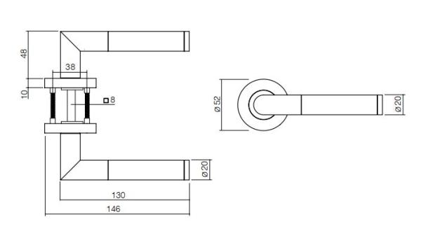 ProGriff TD-Bastian auf Rosette–Chrom/Nickel matt